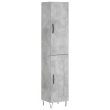 Cumpara ieftin Dulap inalt, gri beton, 34,5x34x180 cm, lemn prelucrat