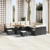 VidaXL Set de canapele pentru grădină cu pernă 13 pcs Negru și Crem 3364530
