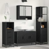 vidaXL Set de mobilier pentru baie 4 pcs Stejar negru 90 x 33 x 60 cm 3402341