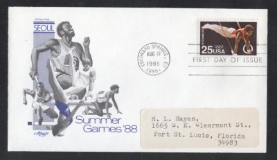United States 1988 Olympic Games Seoul FDC K.730 foto