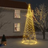 Cumpara ieftin Pom de Crăciun cu st&acirc;lp de metal, 1400 LED-uri, alb cald, 5 m