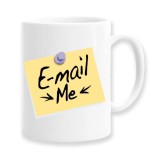 Cana alba personalizata E-mail Me, INOVATIX&reg;. 330ml, Oem
