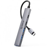 Hub USB-C Orico YSB4-U2, 1 x USB-A 3.0 - 2 x USB-A - 2 x USB-C, Gri, Universal