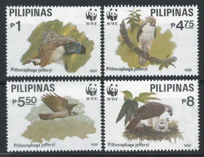 Filipine 1991 Mi 2038/41 MNH - WWF: Vulturul Harpie foto