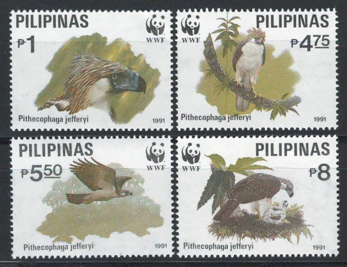 Filipine 1991 Mi 2038/41 MNH - WWF: Vulturul Harpie