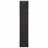 Covor din sisal natural, negru, 66x350 cm