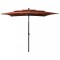 vidaXL Umbrelă de soare 3 niveluri, st&acirc;lp aluminiu cărămiziu 2,5x2,5 m 313841