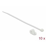 Set 10 bride L 200 x W 4.8 mm + 10 cleme montare 9.5 mm Alb, Delock 18867