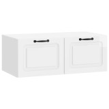 vidaXL Oglindă TV montată pe perete Alb foarte lucios Lemn prelucrat 899369