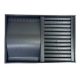 Tav? Mixt? Prezentare Br???ri ?i Inele | Cadru Lemn Natural + Baz? Satin Gri