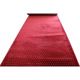 Traversa Bisericeasca Festonata Surfilata, Model Lotos 588-208w, Latime 0.6m, Marime 60 x 200 cm, Grena, Rosu, Inaltime Fir 8 mm, Antialergic, Polipro