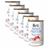 Conservă Brit Mono Protein Lamb &amp;amp; Rice, 6 x 400 g