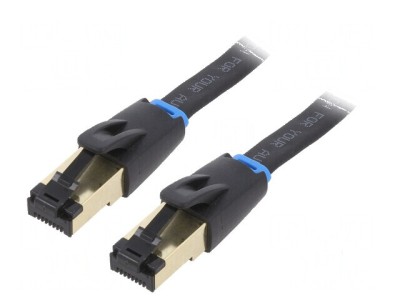 Cablul patch U/FTP Cat 8.1 OFC negru 0,5m 30AWG foto