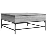Cumpara ieftin Masuta de cafea, gri sonoma, 95x95x45 cm, lemn prelucrat/metal