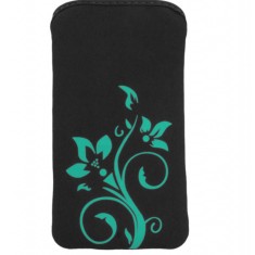 Husa de telefon mobil Esperanza neagra cu floare verde foto