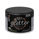 Fulgi colorati cu sclipici pentru vopsele si efecte decorative, interior, Magic Efect glitter, silver G2 / argintiu, 150 g