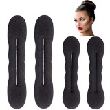 Set 4 cleme elastice, accesorii de prins parul, 2x 22 cm si 2x 17 cm - Negru