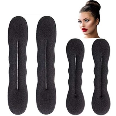 Set 4 cleme elastice, accesorii de prins parul, 2x 22 cm si 2x 17 cm - Negru foto