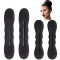 Set 4 cleme elastice, accesorii de prins parul, 2x 22 cm si 2x 17 cm - Negru