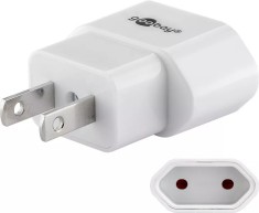Adaptor de retea SUA Japonia la fisa Euro tip C CEE 7/16 mama 10A alb Goobay