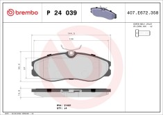 BREMBO P 24 039 PRIME LINE set placute frana,frana disc