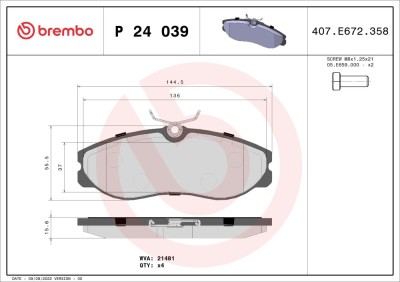 BREMBO P 24 039 PRIME LINE set placute frana,frana disc foto