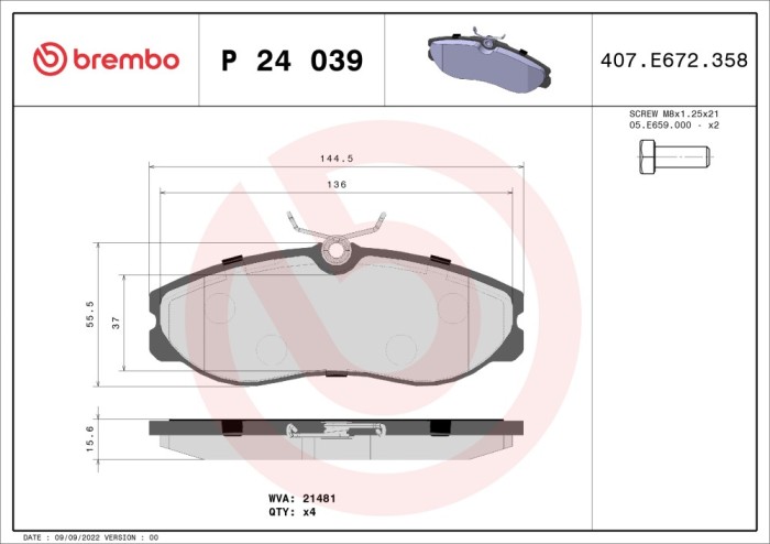 BREMBO P 24 039 PRIME LINE set placute frana,frana disc