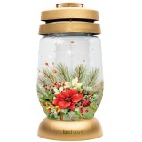 Candela decorativa Bolsius Winter 24x11 cm, aurie, cu motiv festiv