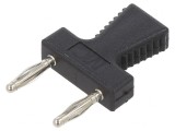 Conector banană 2mm stacabil negru 10A 60VDC