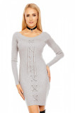 N753-18 Rochie tricotata cu model in fata, S/M