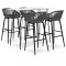 vidaXL Set mobilier de bar, 5 piese, alb și gri
