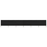 vidaXL Paravan anti-v&acirc;nt cu 6 panouri, negru, 800 x 160 cm, textil