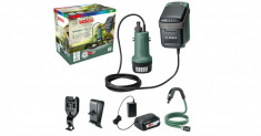 Pompa submersibila fara fir Bosch Home and Garden, 18 V, 25 m, 2000 l h debit maxim, verde - SECOND foto