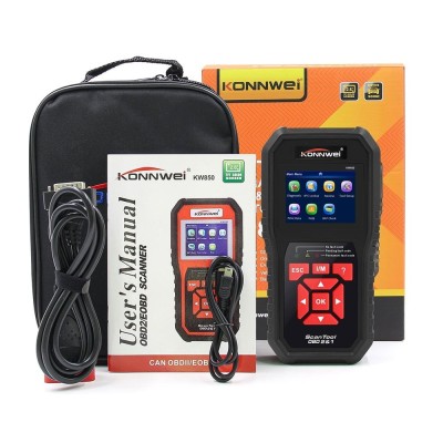 Tester diagnoza auto OBD2 Konnwei KW850, citire/stergere erori, test EVAP, senzor O2, baterie, motor &amp;amp; baterie, ecran color 2.8&amp;quot;, compatibil multimarc foto