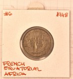 Moneda Africa Ecuatoriala Franceza 1 Franc 1948 KM#6 - Numismatica Africa