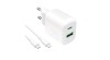 &Icirc;ncărcător de perete Puro PROLITE 25W USB-A / USB-C + cablu USB-C - USB-C 1.2m - alb