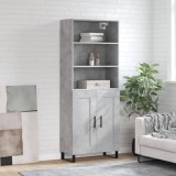 Dulap &icirc;nalt, gri beton, 69,5x34x180, lemn compozit