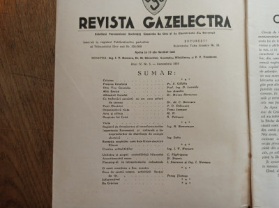 REVISTA GAZELECTRA, 1939, NR 5, DECEMBRIE foto