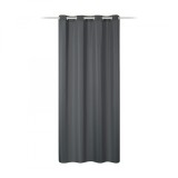 Draperie opaca cu inele Jemidi, 140 x 250 cm, Gri, Poliester, 55309.19