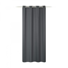Draperie opaca cu inele Jemidi, 140 x 250 cm, Gri, Poliester, 55309.19