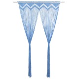 Cumpara ieftin Perdea macrame, albastru, 140 x 240 cm, bumbac