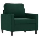 Cumpara ieftin Fotoliu canapea, verde inchis, 60 cm, catifea