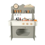 Bucatarie de jucarie din lemn MDF pentru copii cu cuptor mare, 69,5 cm x 52 cm x 29,6 cm