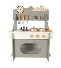 Bucatarie de jucarie din lemn MDF pentru copii cu cuptor mare, 69,5 cm x 52 cm x 29,6 cm