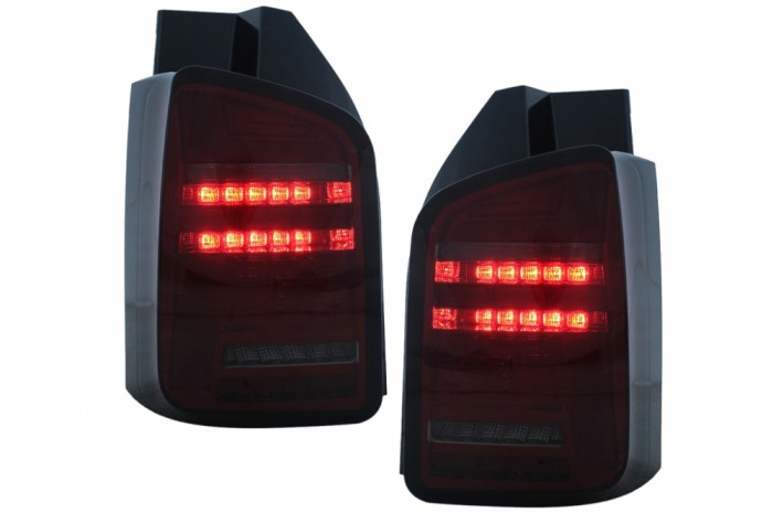 Stopuri Full LED VW Transporter V T5 Facelift (2010-2015) Rosu Fumuriu Performance AutoTuning