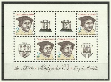 Cehoslovacia 1983 - UNESCO, Expo Nordposta, bloc neuzat