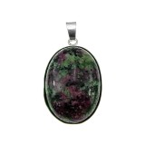 Cumpara ieftin Pandantiv argint mare cu rubin zoisit natural 25x18 MM