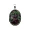 Pandantiv argint mare cu rubin zoisit natural 25x18 MM