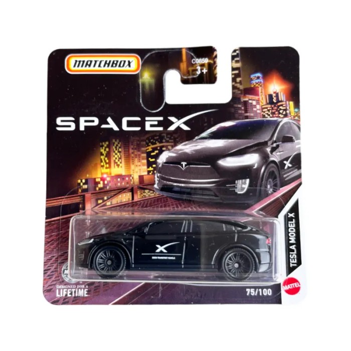 Mașinuță Matchbox Tesla Model X, machetă auto, negru, 1:64