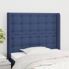 Gossi tablie de pat cu aripioare, albastru, 93x16x118/128 cm, textil